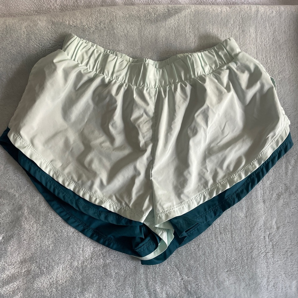 Two-toned Blue Layered Free People Athletic Shorts